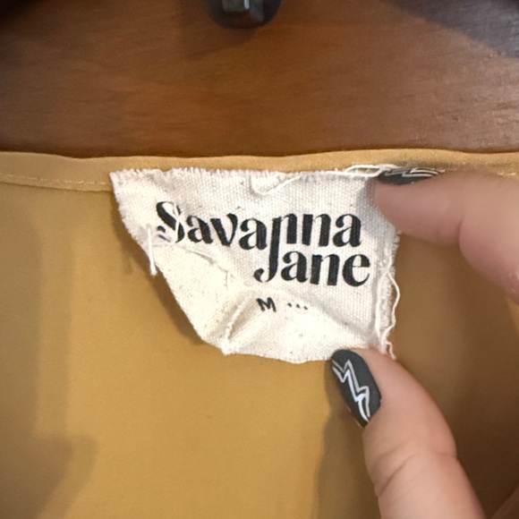 Savanna Jane Mustard Blouse with Colorful Embroidery - Picture 2 of 7